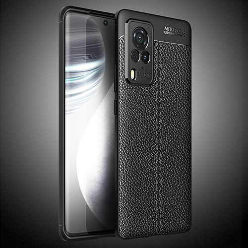 Soft Silicone Gel Leather Snap On Case Cover WL2 for Vivo X60 Pro 5G Black