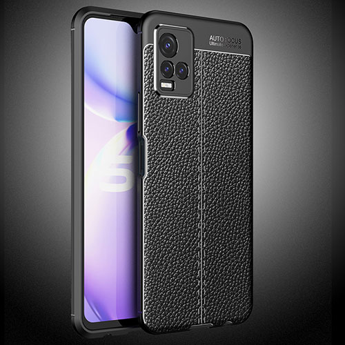 Soft Silicone Gel Leather Snap On Case Cover WL2 for Vivo Y21G Black