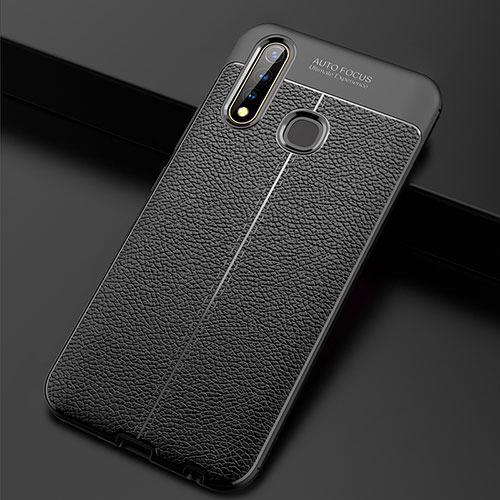 Soft Silicone Gel Leather Snap On Case Cover WL2 for Vivo Y5s Black