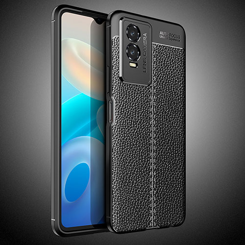 Soft Silicone Gel Leather Snap On Case Cover WL2 for Vivo Y74s 5G Black