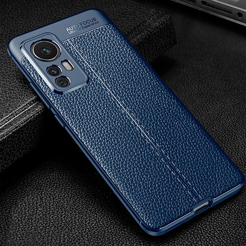 Soft Silicone Gel Leather Snap On Case Cover WL2 for Xiaomi Mi 12T 5G Blue