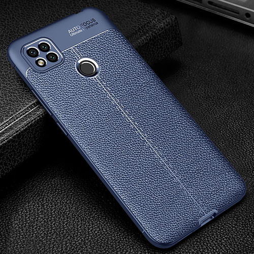 Soft Silicone Gel Leather Snap On Case Cover WL2 for Xiaomi POCO C31 Blue