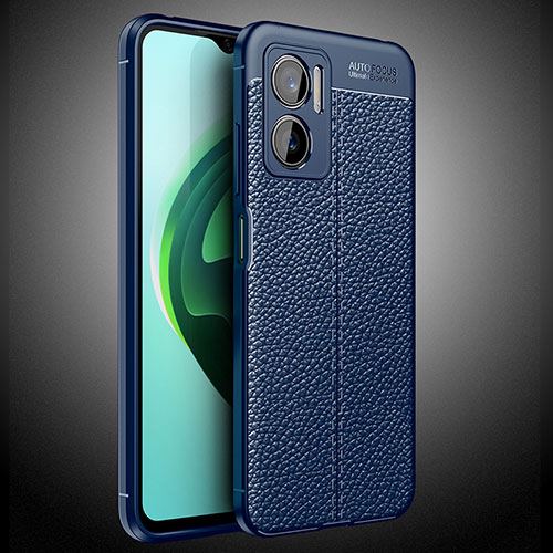 Soft Silicone Gel Leather Snap On Case Cover WL2 for Xiaomi Redmi 10 5G Blue