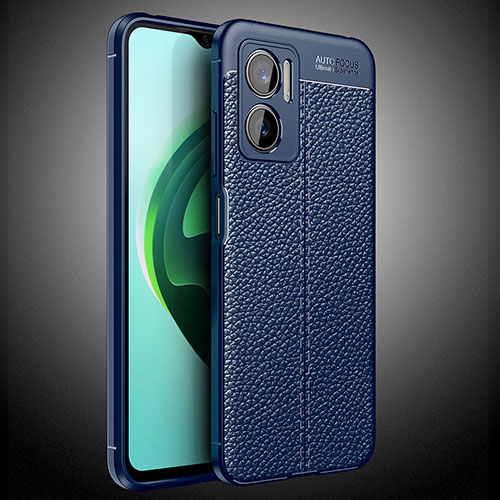 Soft Silicone Gel Leather Snap On Case Cover WL2 for Xiaomi Redmi 11 Prime 5G Blue