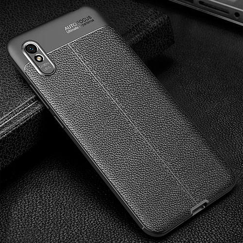 Soft Silicone Gel Leather Snap On Case Cover WL2 for Xiaomi Redmi 9i Black