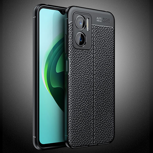 Soft Silicone Gel Leather Snap On Case Cover WL2 for Xiaomi Redmi Note 11E 5G Black