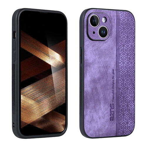 Soft Silicone Gel Leather Snap On Case Cover YZ1 for Apple iPhone 16 Pro Clove Purple