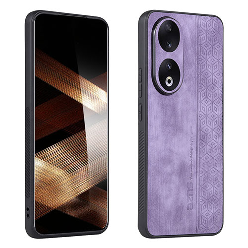 Soft Silicone Gel Leather Snap On Case Cover YZ1 for Huawei Honor 90 Pro 5G Clove Purple