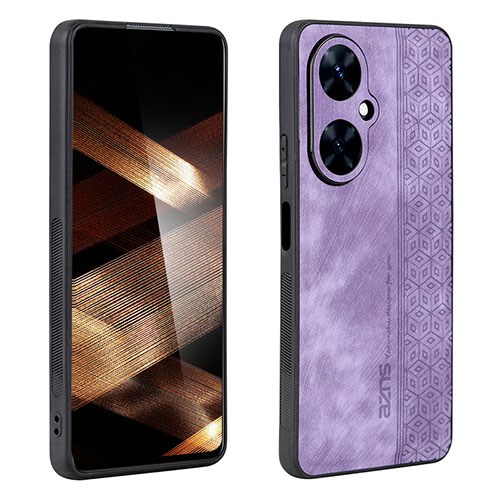 Soft Silicone Gel Leather Snap On Case Cover YZ1 for Huawei Nova 11i Clove Purple