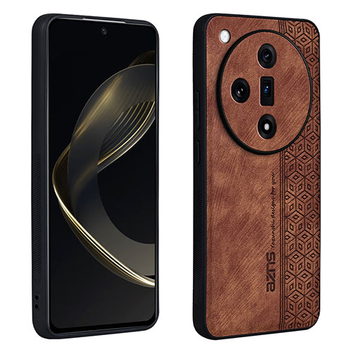 Soft Silicone Gel Leather Snap On Case Cover YZ1 for Oppo Find X7 5G Brown