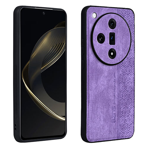 Soft Silicone Gel Leather Snap On Case Cover YZ1 for Oppo Find X7 5G Clove Purple