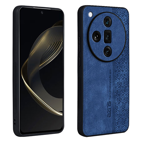 Soft Silicone Gel Leather Snap On Case Cover YZ1 for Oppo Find X7 Ultra 5G Blue