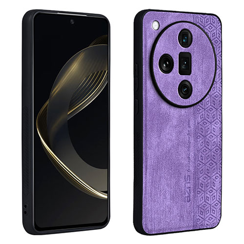 Soft Silicone Gel Leather Snap On Case Cover YZ1 for Oppo Find X7 Ultra 5G Clove Purple