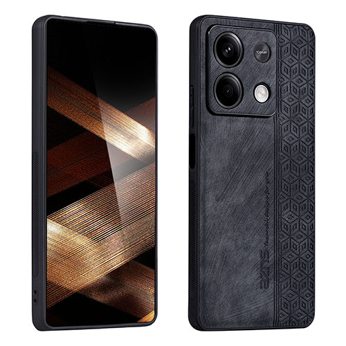 Soft Silicone Gel Leather Snap On Case Cover YZ1 for Xiaomi Redmi Note 13 5G Black