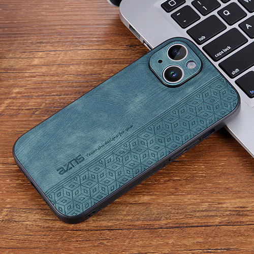Soft Silicone Gel Leather Snap On Case Cover YZ2 for Apple iPhone 15 Pro Max Green