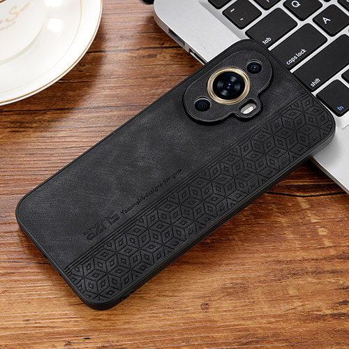 Soft Silicone Gel Leather Snap On Case Cover YZ2 for Huawei Nova 11 Pro Black