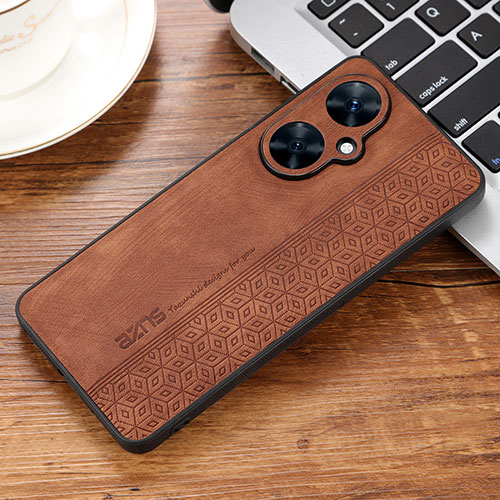 Soft Silicone Gel Leather Snap On Case Cover YZ2 for Huawei Nova 11i Brown