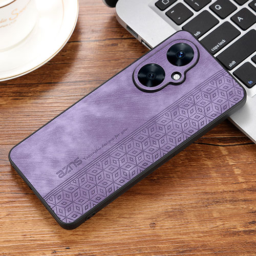 Soft Silicone Gel Leather Snap On Case Cover YZ2 for Huawei Nova 11i Clove Purple