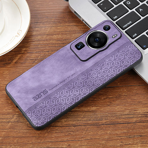 Soft Silicone Gel Leather Snap On Case Cover YZ2 for Huawei P60 Clove Purple