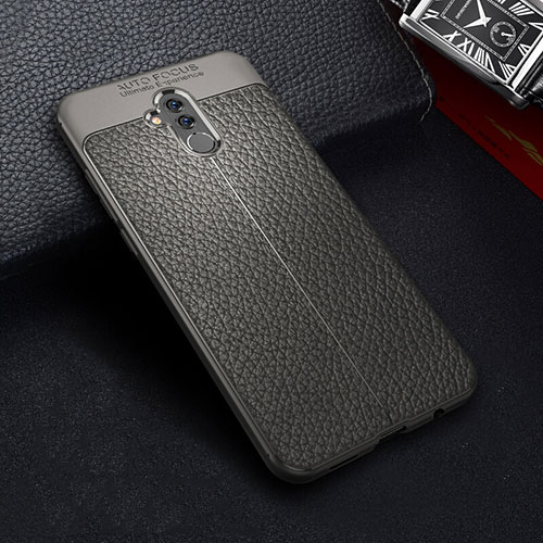 Soft Silicone Gel Leather Snap On Case Cover Z01 for Huawei Mate 20 Lite Gray