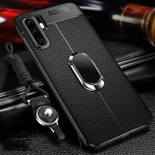 Soft Silicone Gel Leather Snap On Case Cover Z02 for Huawei P30 Pro New Edition Black