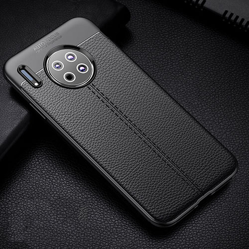 Soft Silicone Gel Leather Snap On Case Cover Z03 for Huawei Mate 30 5G Black