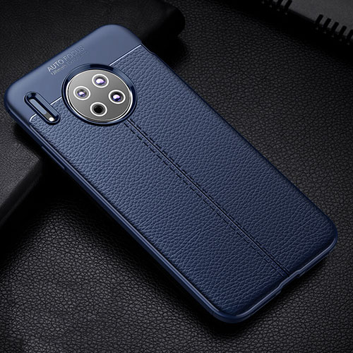 Soft Silicone Gel Leather Snap On Case Cover Z03 for Huawei Mate 30 Pro Blue