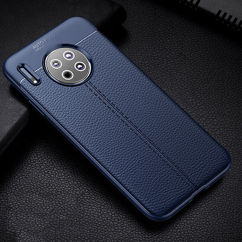 Soft Silicone Gel Leather Snap On Case Cover Z03 for Huawei Mate 30E Pro 5G Blue