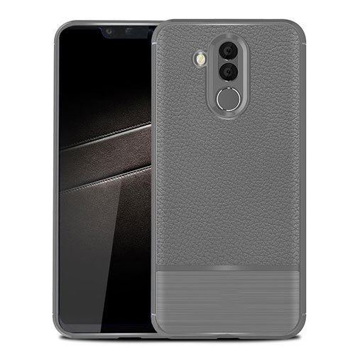 Soft Silicone Gel Leather Snap On Case for Huawei Mate 20 Lite Gray