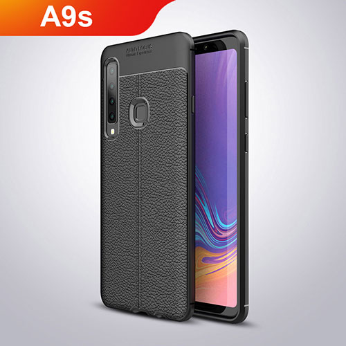 Soft Silicone Gel Leather Snap On Case for Samsung Galaxy A9s Black