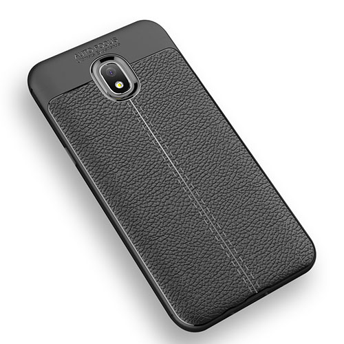 Soft Silicone Gel Leather Snap On Case K01 for Samsung Galaxy Amp Prime 3 Black