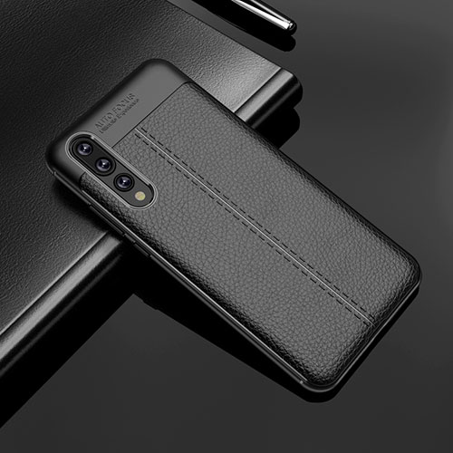 Soft Silicone Gel Leather Snap On Case Q01 for Huawei P20 Pro Black