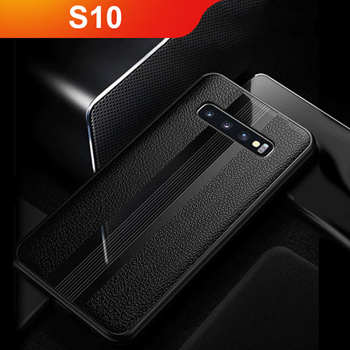 Soft Silicone Gel Leather Snap On Case Q01 for Samsung Galaxy S10 5G Black