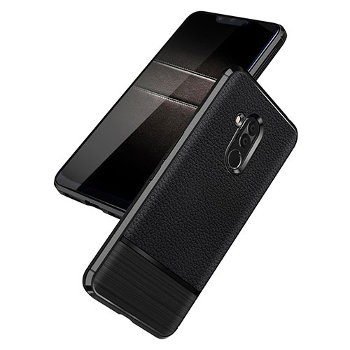 Soft Silicone Gel Leather Snap On Case W01 for Huawei Maimang 7 Black