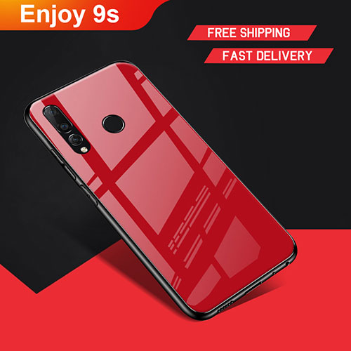 Soft Silicone Gel Mirror Case for Huawei Enjoy 9s Red