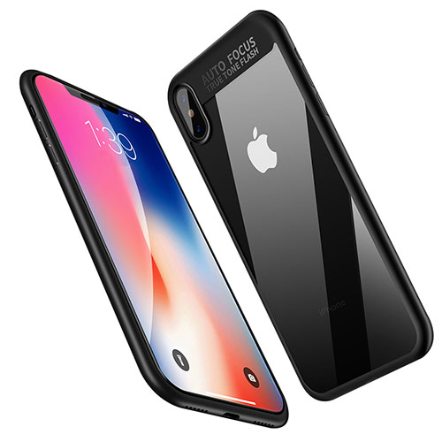 Soft Silicone Gel Mirror Case W01 for Apple iPhone X Black