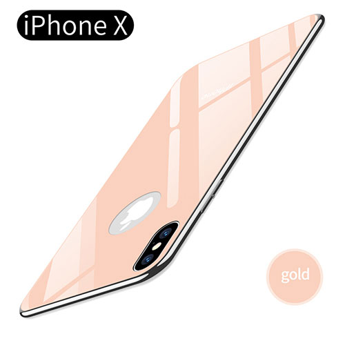 Soft Silicone Gel Mirror Cover for Apple iPhone X Gold