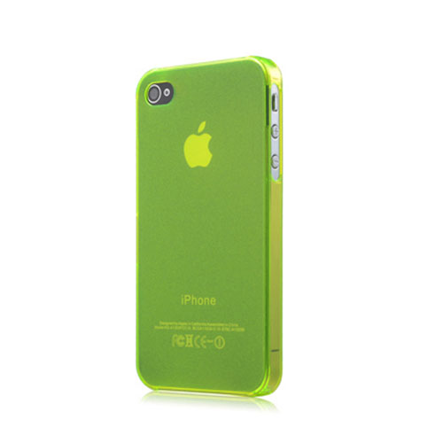 Soft Silicone Gel Transparent Matte Finish Case for Apple iPhone 4 Green