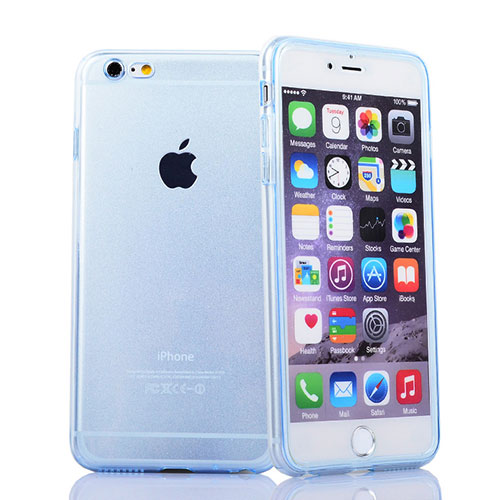 Soft Transparent Flip Case for Apple iPhone 6S Plus Blue