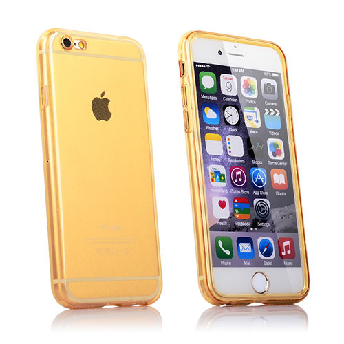 Soft Transparent Flip Case for Apple iPhone 6S Plus Gold