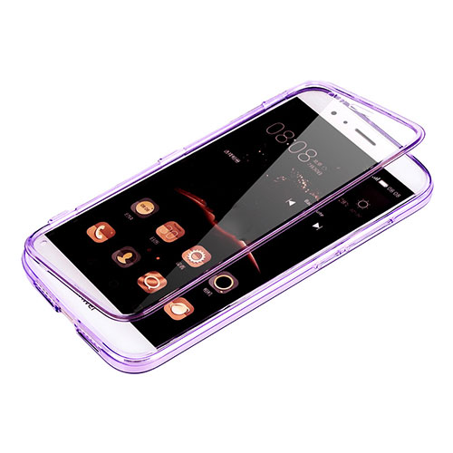 Soft Transparent Flip Case for Huawei GX8 Purple