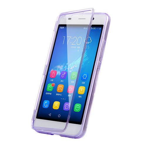 Soft Transparent Flip Case for Huawei Honor 4A Purple