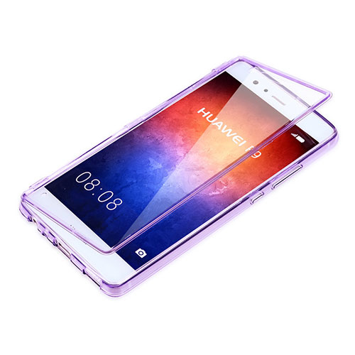 Soft Transparent Flip Case for Huawei P9 Plus Purple