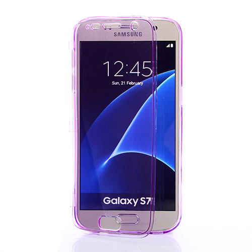 Soft Transparent Flip Case for Samsung Galaxy S7 G930F G930FD Purple