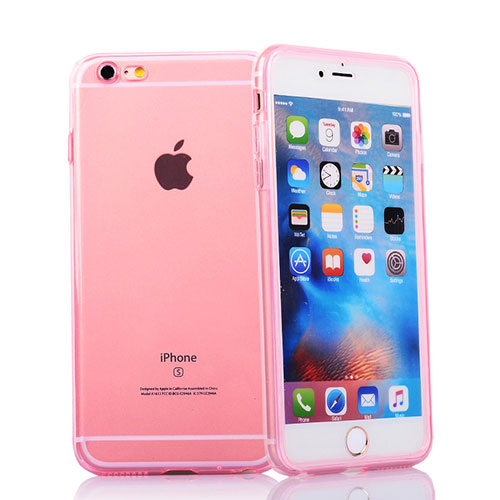 Soft Transparent Gel Flip Case for Apple iPhone 6S Pink