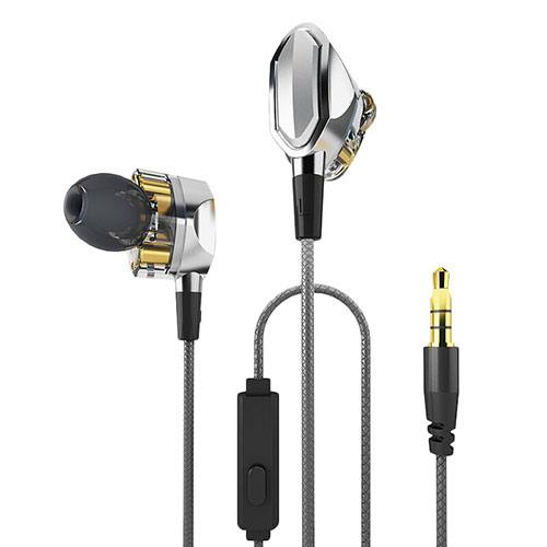 Sports Stereo Earphone Headset In-Ear H04 Silver