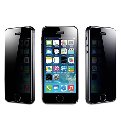 Tempered Glass Anti-Spy Screen Protector Film for Apple iPhone 5S Blue