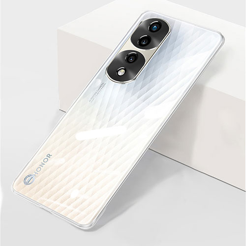 Transparent Crystal Frameless Hard Case Back Cover for Huawei Honor 80 Pro Flat 5G Silver