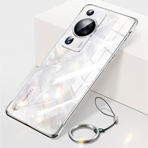 Transparent Crystal Frameless Hard Case Back Cover for Huawei P60 Pro Silver