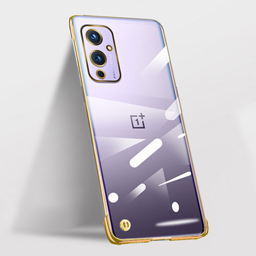 Transparent Crystal Frameless Hard Case Back Cover for OnePlus 9 5G Gold